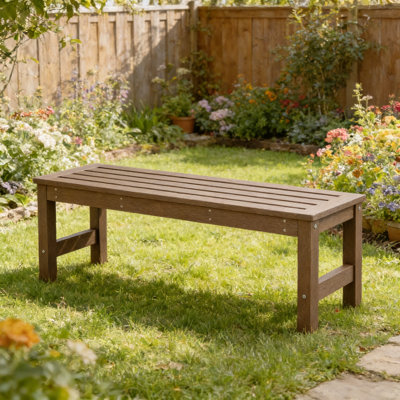 48" HDPE Outdoor Bench, All-Weather & Fade-Resistant 2-Person Garden Bench, Low Maintenance Patio Bench for Garden, Porch & Patio by Ebern Designs
