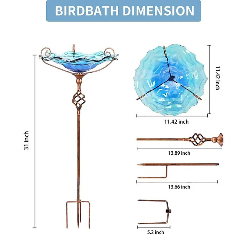 Bain d'oiseaux à pieu Poneto