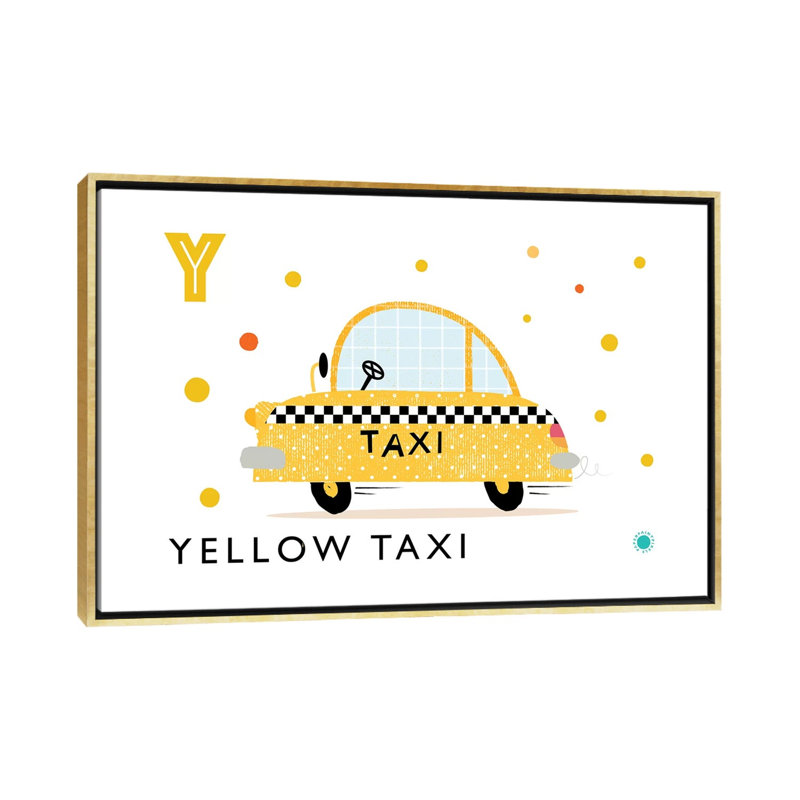 «Y Is for Yellow» - impression, Pas de tapis, H 40 po x l 60 po x 1,5 po, Toile encadrée d'or