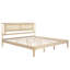 Structure de lit très grand en bois massif avec tête de lit en rotin-1124721204