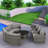9-piece Outdoor Half-moon Wicker Conversation Sets With 1 Nesting Coffee Table And Tempered Glass Top-195183686