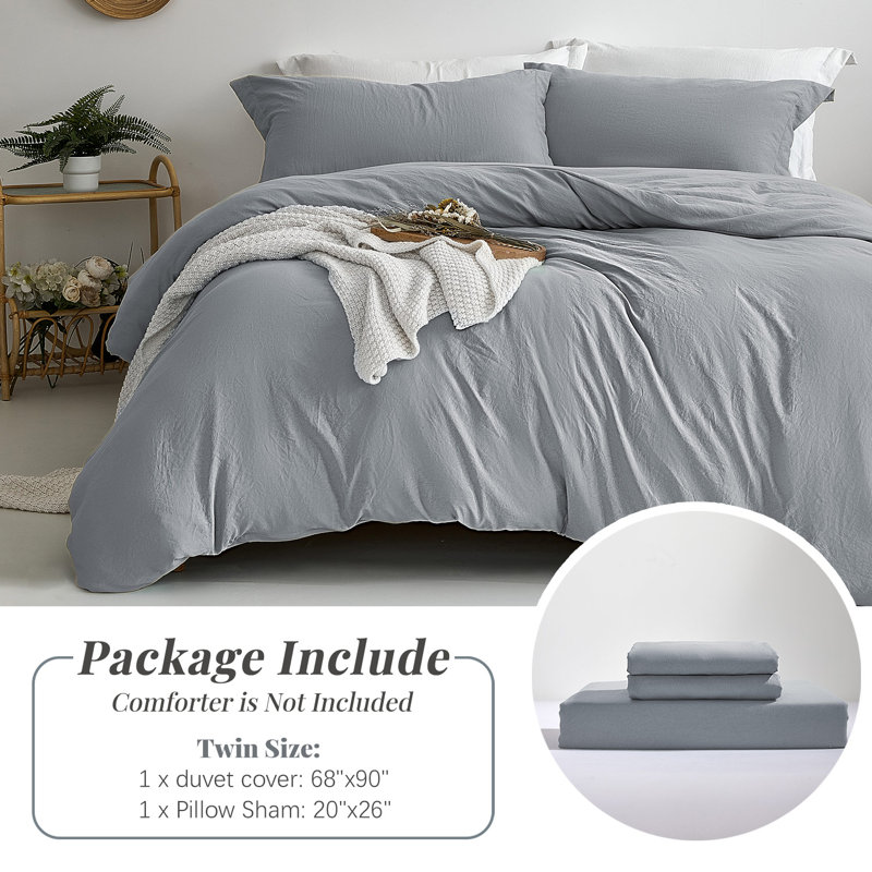MILDLY Home essentials Super Soft Duvet Cover - 100% Washed Microfiber Comforter Cover Set 3 Pieces,Wrinkle-resistant and highly elastic