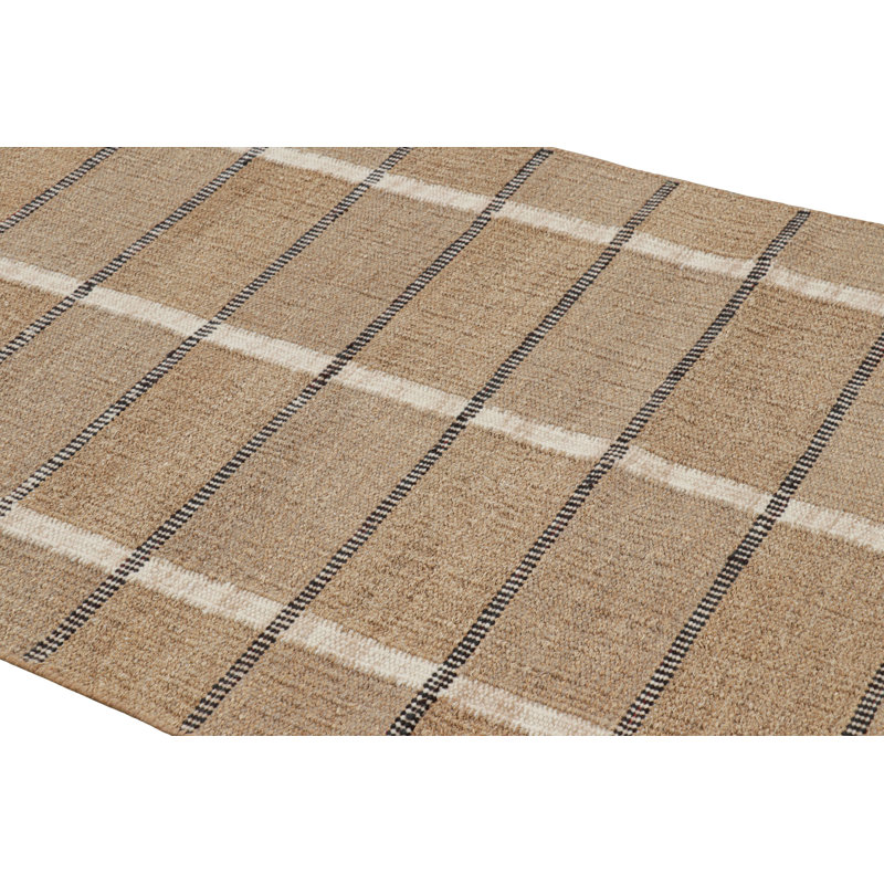 Scandinavian Wool Striped Area Rug, Rectangle 10' x 14'