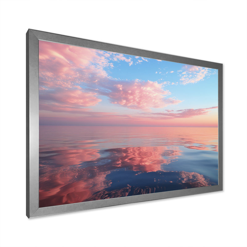 Ciel sérénité sur toile, H 12 po x l 20 po x P 1 po, Cadre simple argenté