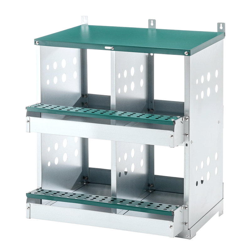 4 Compartment Chicken Nesting Boxes, Metal Nesting Boxes Wall Mount Chicken Egg Laying Box for Different Chicken Breeds