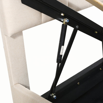 Lit plateforme tapissier avec rangement et tête de lit réglable