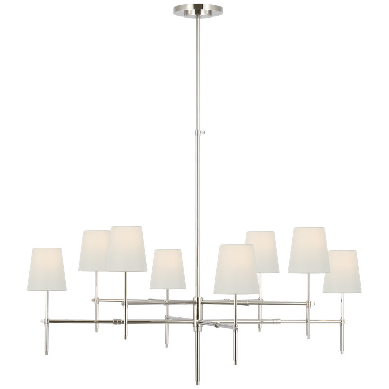 Bryant 8 - Light Chandelier, Polished Nickel, 42" H x 48" W x 48" D