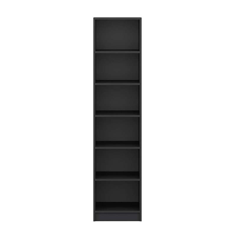 Armoire moderne Wesa avec nombreuses tablettes, finition blanche et anthracite, 17,7 po x 74,8 po x 20,5 po | Panneau de particules enduit 100% mélamine, conception murale avec housse | Solution de rangement élégante et fonctionnelle pour n'importe quelle pièce
