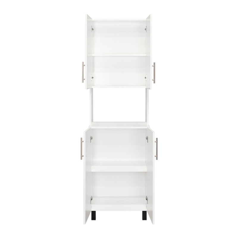 Armoire de cuisine à deux portes et double porte avec huche et cinq tablettes Linden