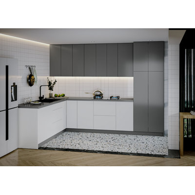 FK-HARMONY 126'' W x 96'' H Medium Density Fiberboard (MDF) Kitchen Cabinet Set Ready-to-Assemble