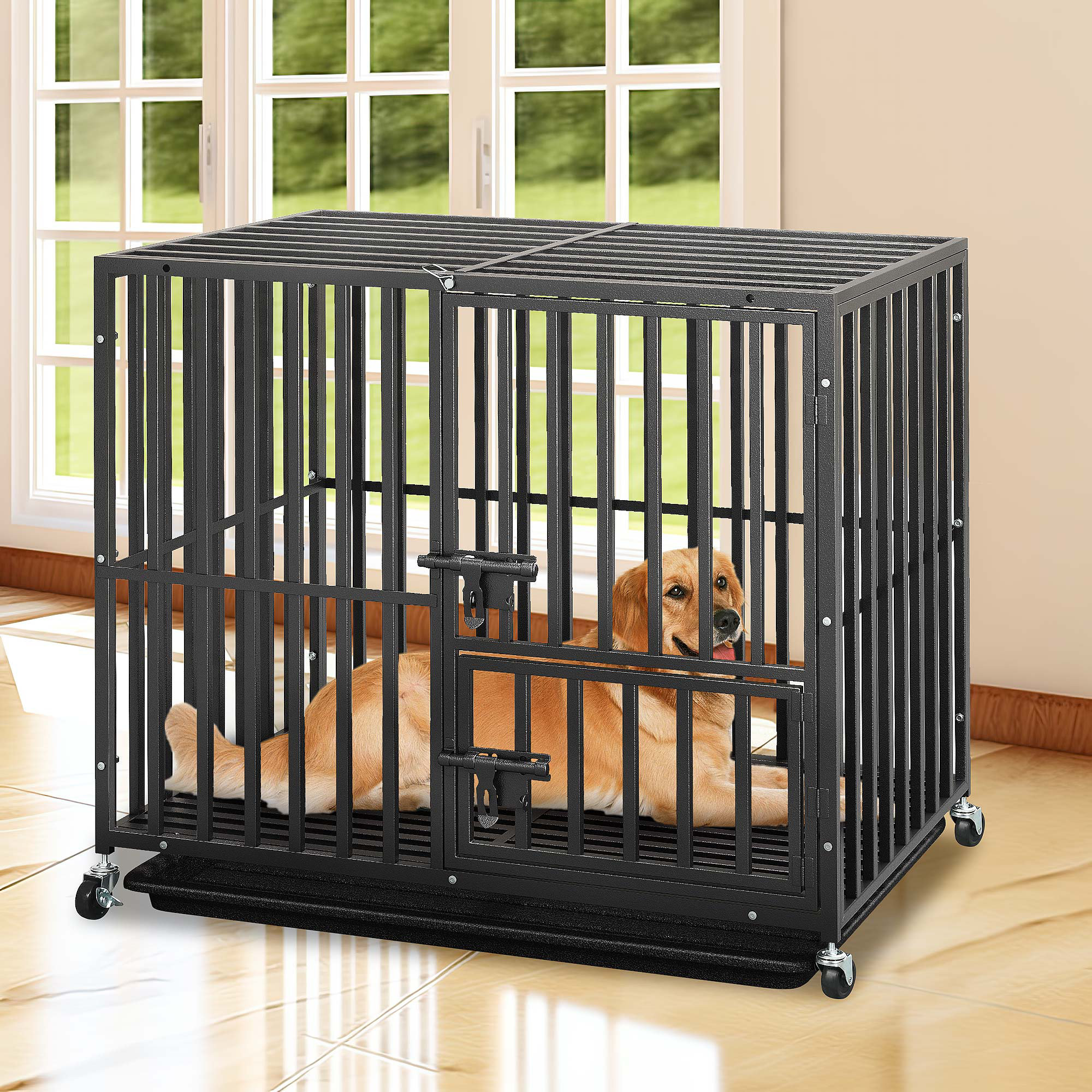 Archie Oscar™ Ferndown Heavy Duty Metal Dog Crate Kennel with