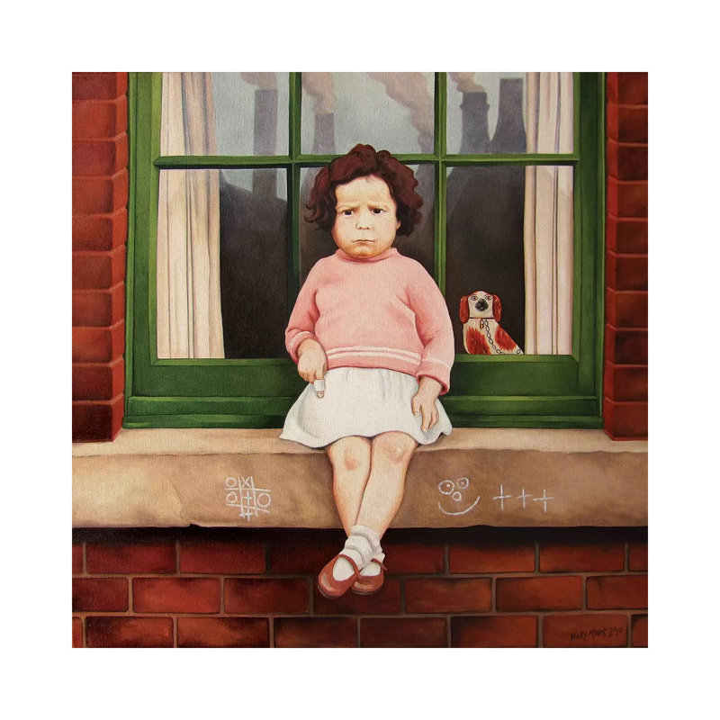 Sore Finger by Vicky Mount - Floater Frame Square Painting on Canvas, Wrapped Canvas, 45.72 cm H x 45.72 cm W x 1.91 cm D