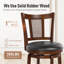 Swivel Upholstered and Faux Leather Bar Stool with Solid Wood Frame-568458370