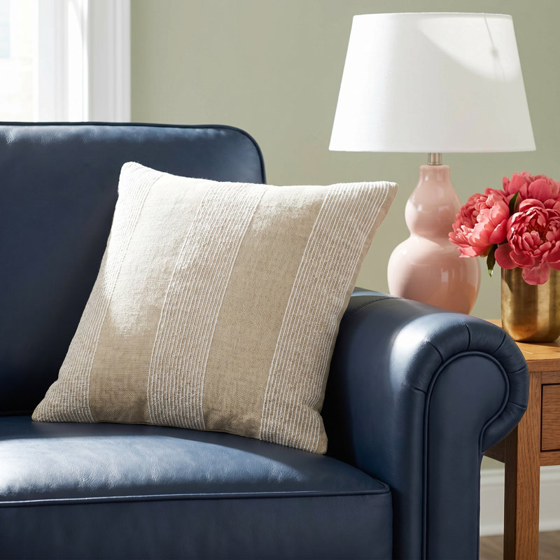 Liliana Striped Linen Reversible Throw Pillow, 18" x 18", Down