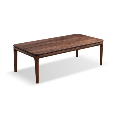 Nut-brown Solid Wood Rectangular Coffee Table