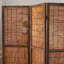 Cloison pliante 4 panneaux en bois massif brun