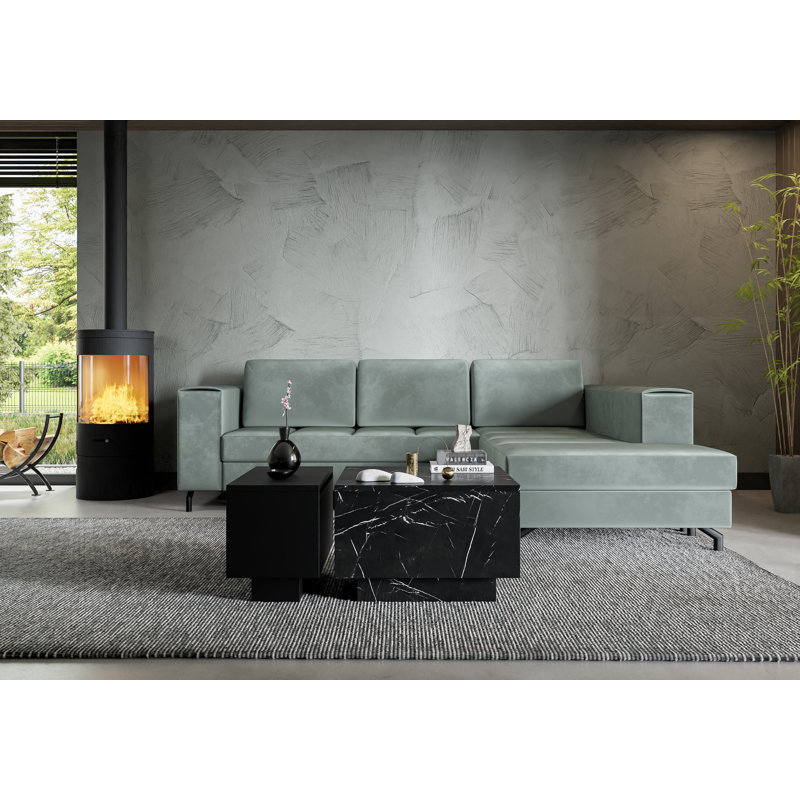 Coffee Table Celka with Storage Compartment, Black, 40cm H x 60cm L x 60cm W