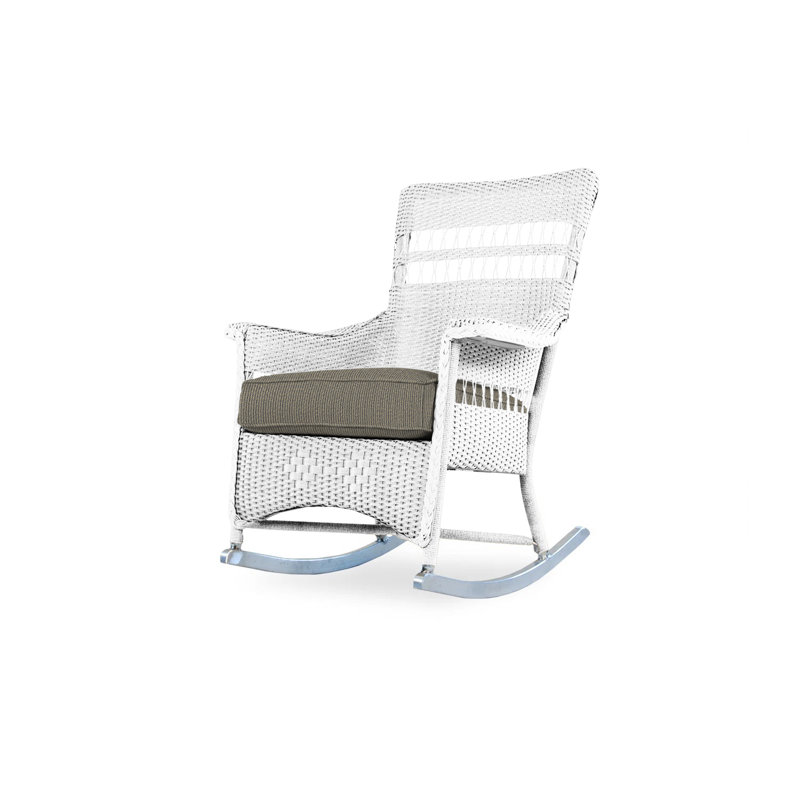 Nantucket Outdoor Rocker Chair, White, Demo Stone