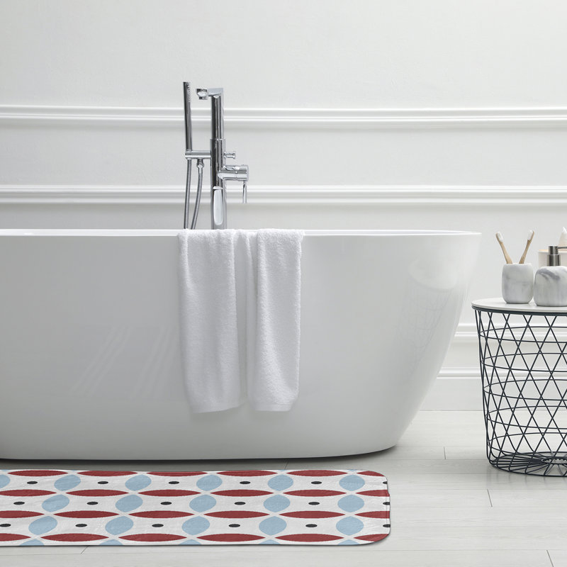 Tapis de bain Subline, Bleu / rouge, L 21 po x L 34 po