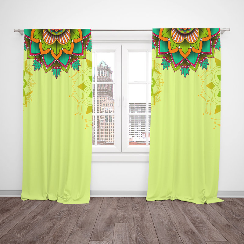 Paire de rideaux semi-transparents Mandela, L 40 po x L 61 po