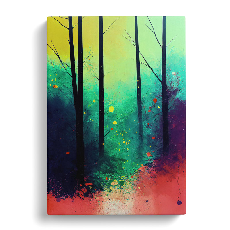 Splashed Paint Forest No.6 - Wrapped Canvas, 50cm H x 35cm W x 3cm D