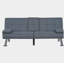 Canapé-lit convertible moderne en tissu gris avec ports USB et porte-gobelets rabattables
