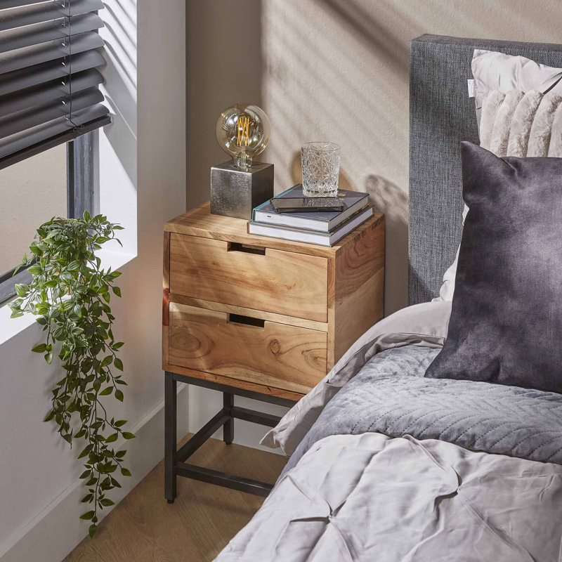 Oriska 2 Drawer Bedside Table