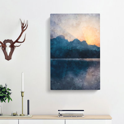 Sunrise Over The Mountains Abstract - Wrapped Canvas