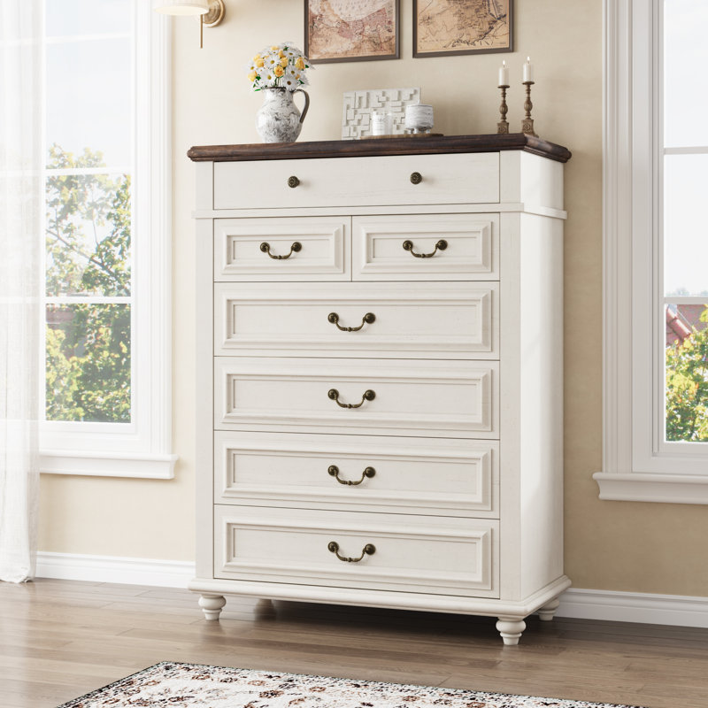 7 Drawer Dresser For Bedroom, White