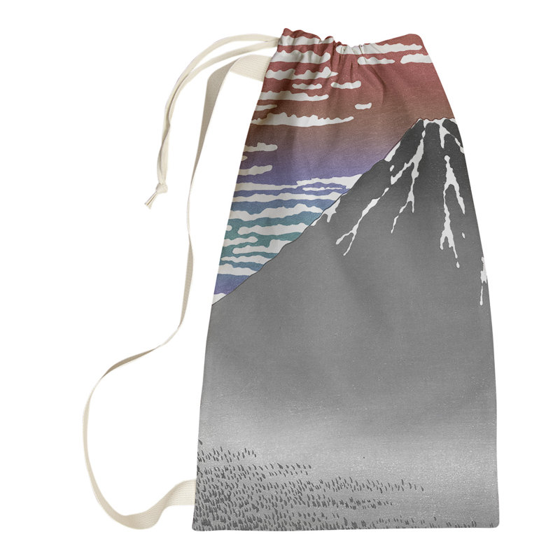 Sac à linge fin vent Katsushika Hokusai, Grand (H 76,5 po x l 29,5 po x P 1,5 po), Dégradé rouge