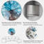 Horloge murale moderne bleue et grise, art abstrait fluide IV-2003639609
