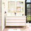 Meuble-lavabo autoportant 60 po avec comptoir en quartz blanc Carrara, 6 tiroirs
