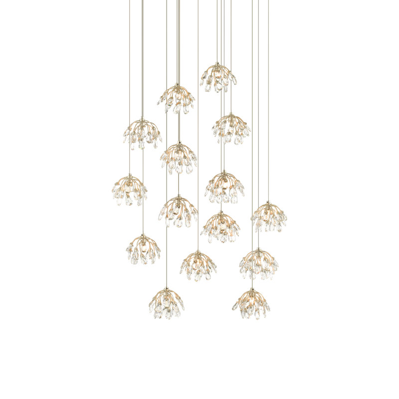 Luminaire suspendu géométrique en cristal à 15 lumières Crystal Bud