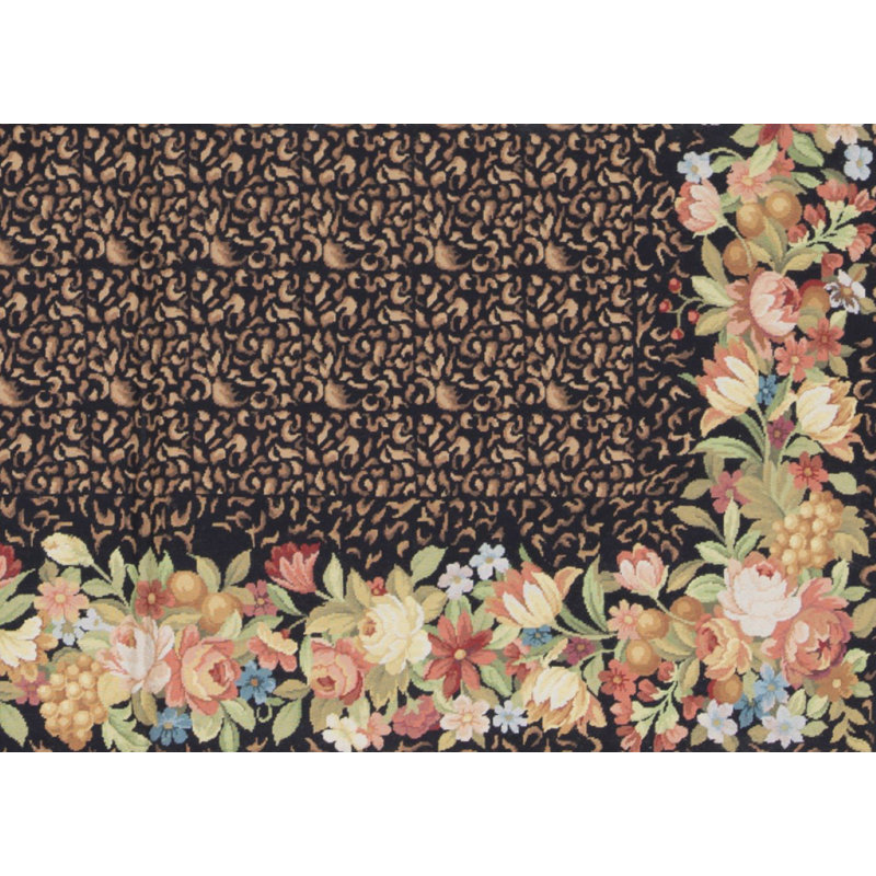 Tapis taupe, rose et brun noué à la main de haute qualité