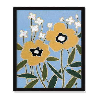 Woodblock Floral II by - Single Picture Frame Print