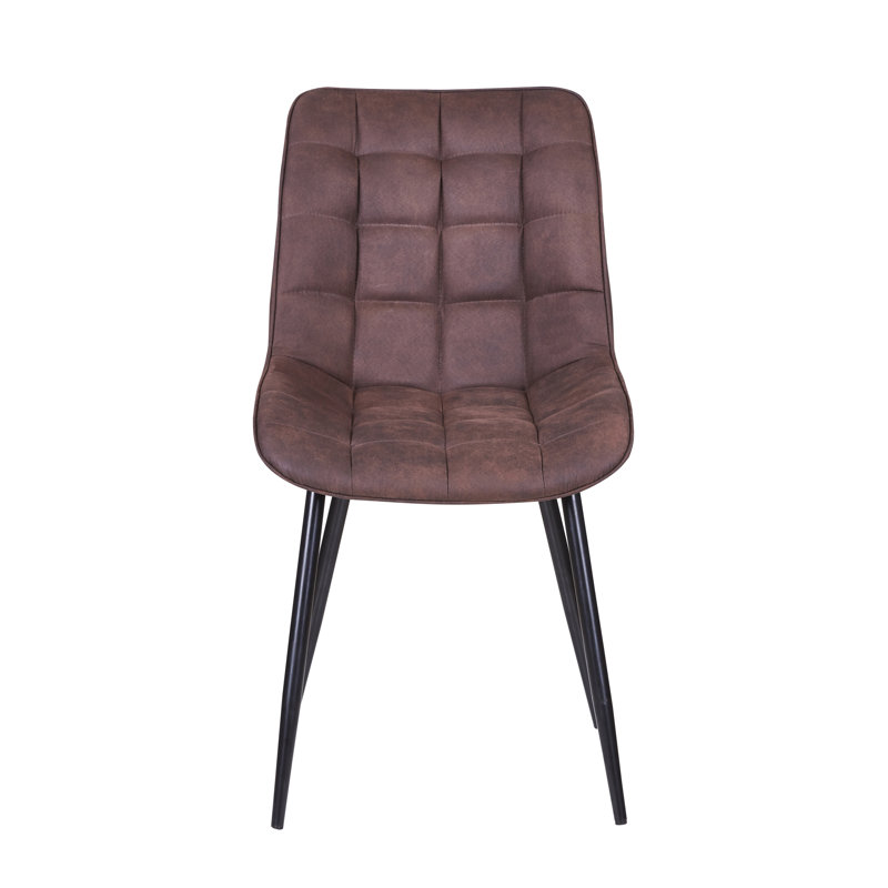 Carmi 46cm H Fabric Upholstered Metal Side Chair, Brown