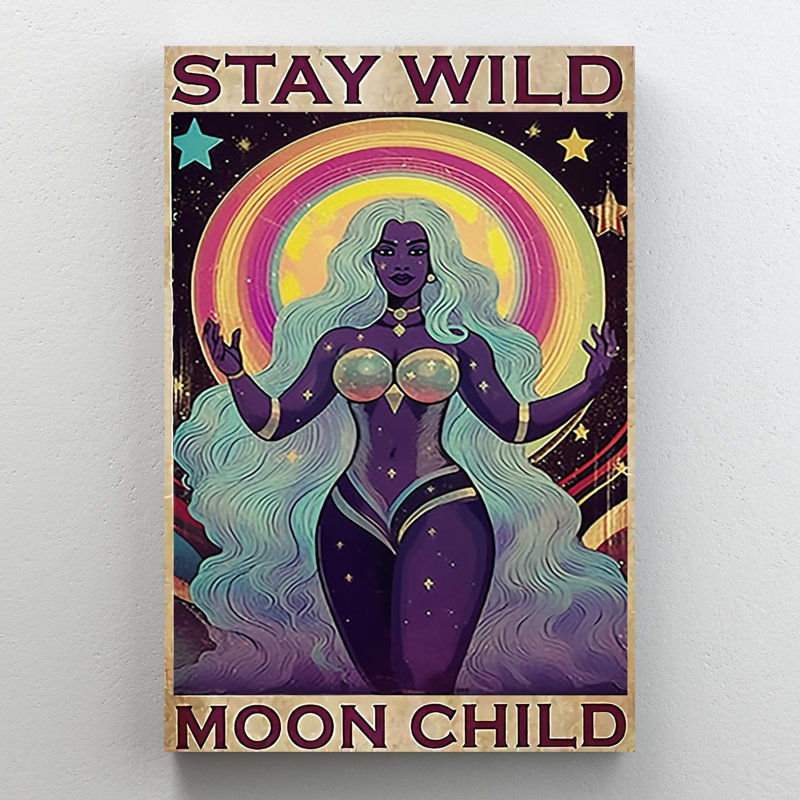 Witch Stay Wild Moon Child 1 - 1 pièce, impression sur toile tendue, H 20 po x l 16 po x P 1,25 po