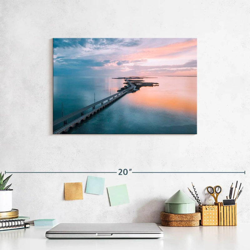 «Seven Mile Bridge», reproduction sur toile, H 8 po x l 12 po x P 1 po