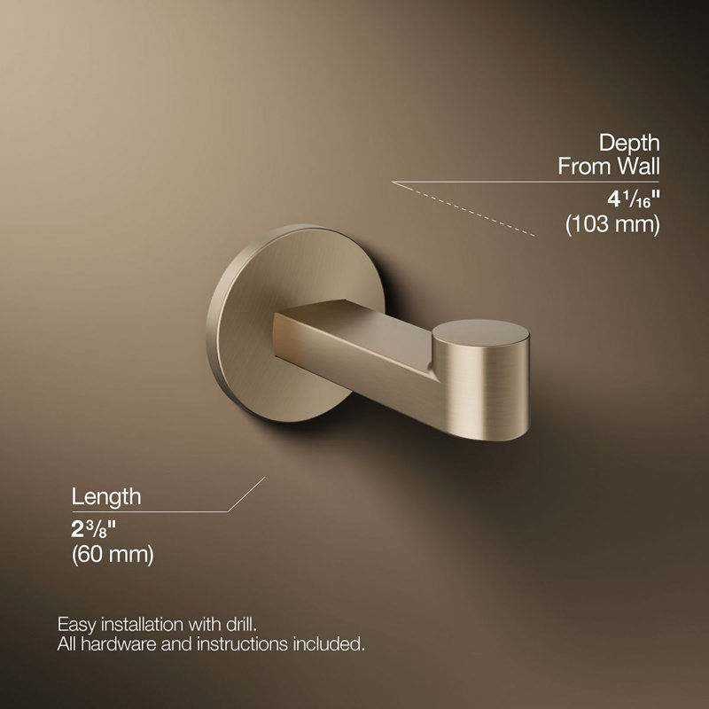 Porte-peignoir Components ™, Bronze brossé éclatant