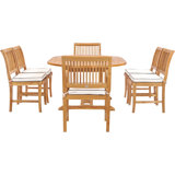 Outdoor 7 - Piece Teak Dining Set with Cushions