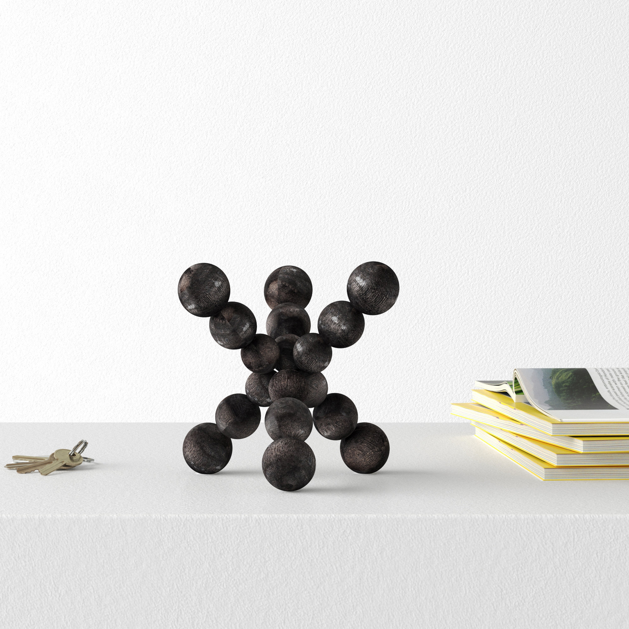 Page Sculpture, 6.7" H x 6.7" W x 6.7" D, Black