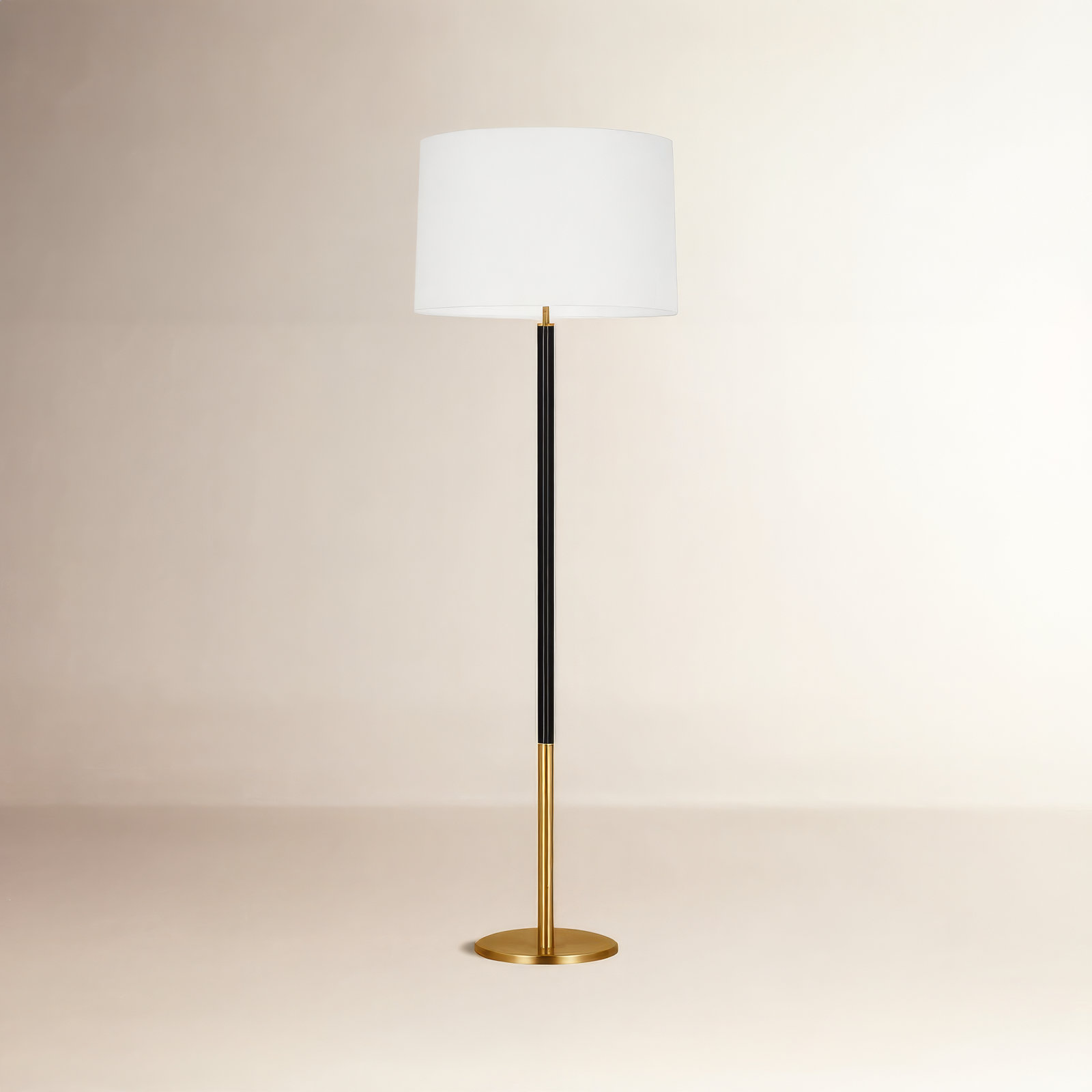 61.88'' Dimmable Floor Lamp, Burnished Brass with Gloss Black