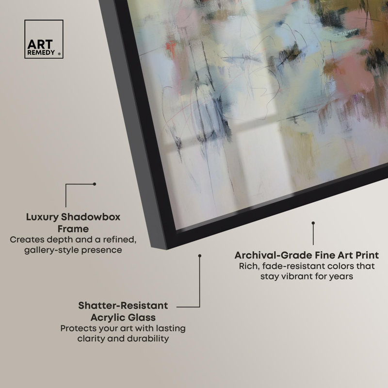 «Palimpsest Wall III Modern Decor Shadowbox» par Art Remedy, Noir, H 16 po x l 11 po