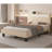 Santrese Upholstered Platform Bed Frame with Modern Headboard, Charging Station, No Box Spring Needed-221802600-221802602