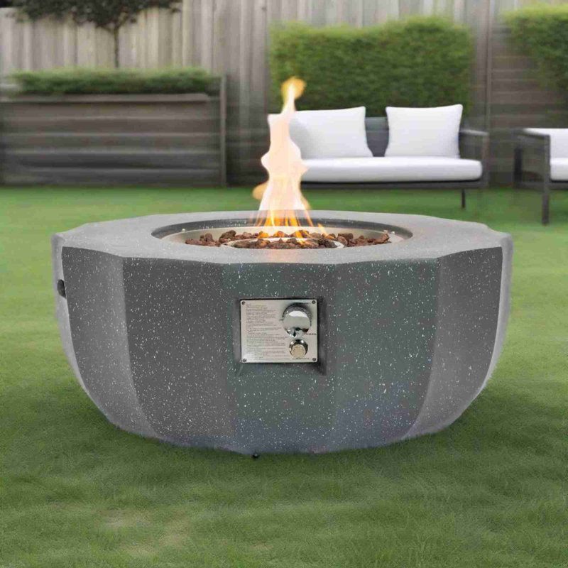 36" Propane Gas Fire Pit Table, Gray