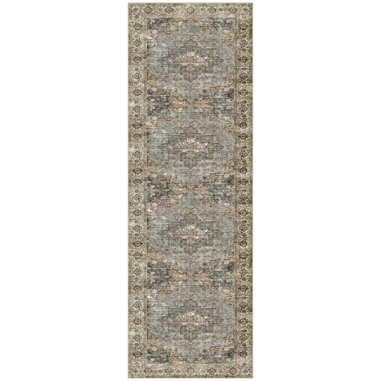 GelPro Nevermove Machine-Washable Jordan Accent Rug Grey Linen