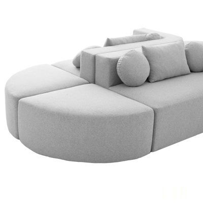 Boneless Couch Modular Sectional Sofa 114.9" Free-Combined Sofa Couch Sofa Bed Compression Sofa With Deep Seating And Curved Design For Living Room