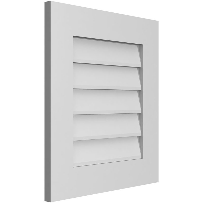 Vent à pignon rectangulaire en uréthane non-fonctionnel, H 22 po x l 20 po x P 1 po