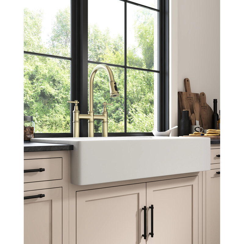 Deep Apron Undermount Ceramic Sink: White Kitchen, With Fade- Properties Porcelain Heat And Stain