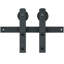 Ensemble de quincaillerie de porte de grange à porte simple en acier noir mat VEVOR, longueur de rail 8 pi, forme en I-92408487
